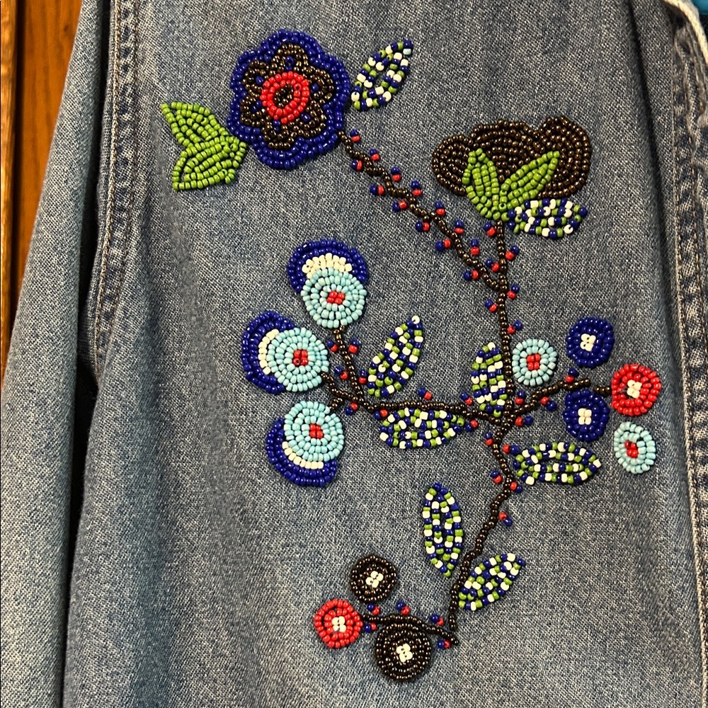 Petite Sophisticate Blue Embroidered Blouse - Picture 3 of 10